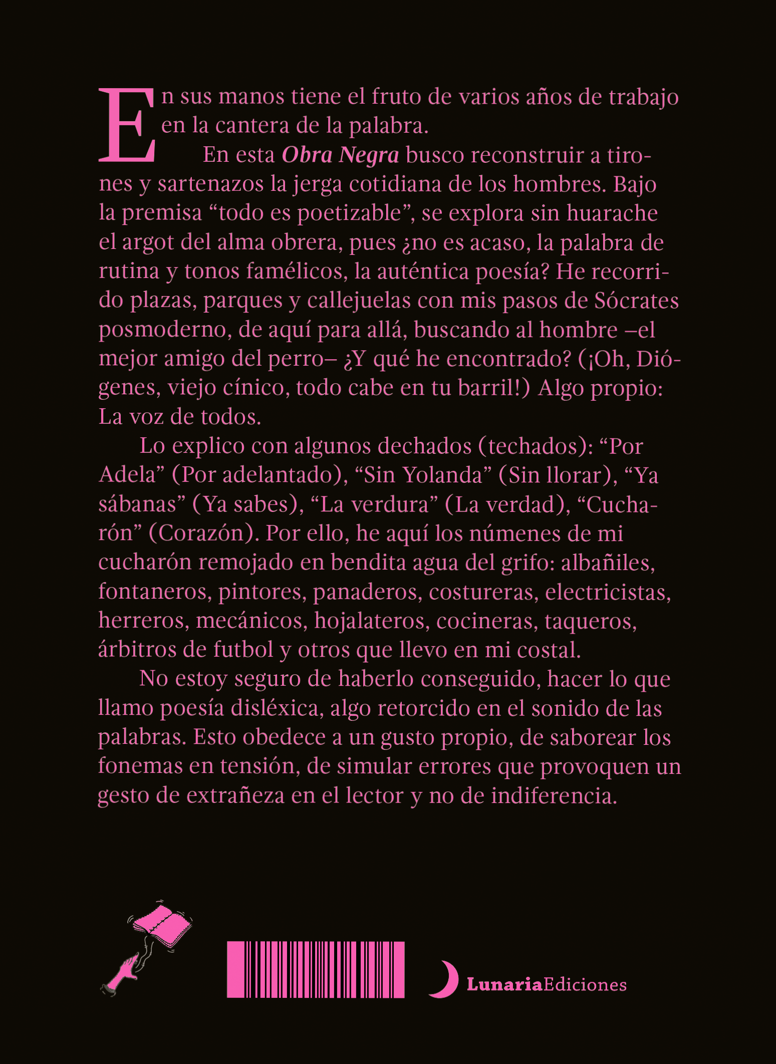 Contraportada de Obra Negra
